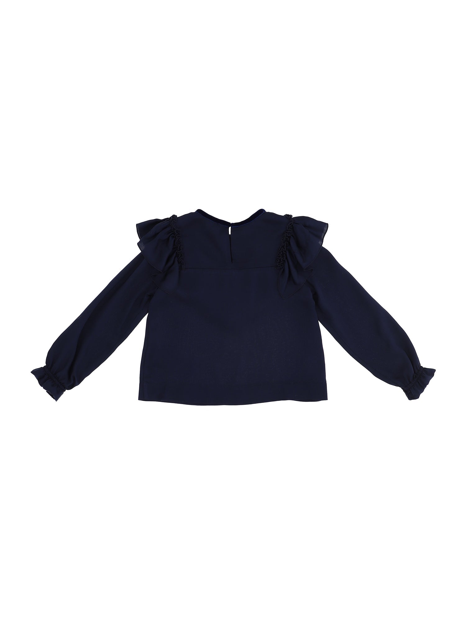 Girls | Viscose Blouse With Rhinestones | Ocean