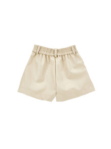 Girls | Coated Fabric Shorts | Ecru