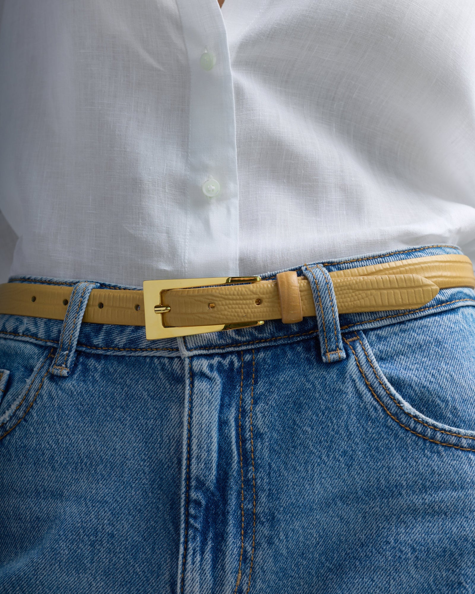 Mini No. 10 Belt | Sand Lizard/Gold