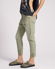 Cavalries Tapered Boyfriend Denim Jeans | Militaire Khaki