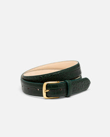 No. 4 Belt | Emerald Croc/Gold