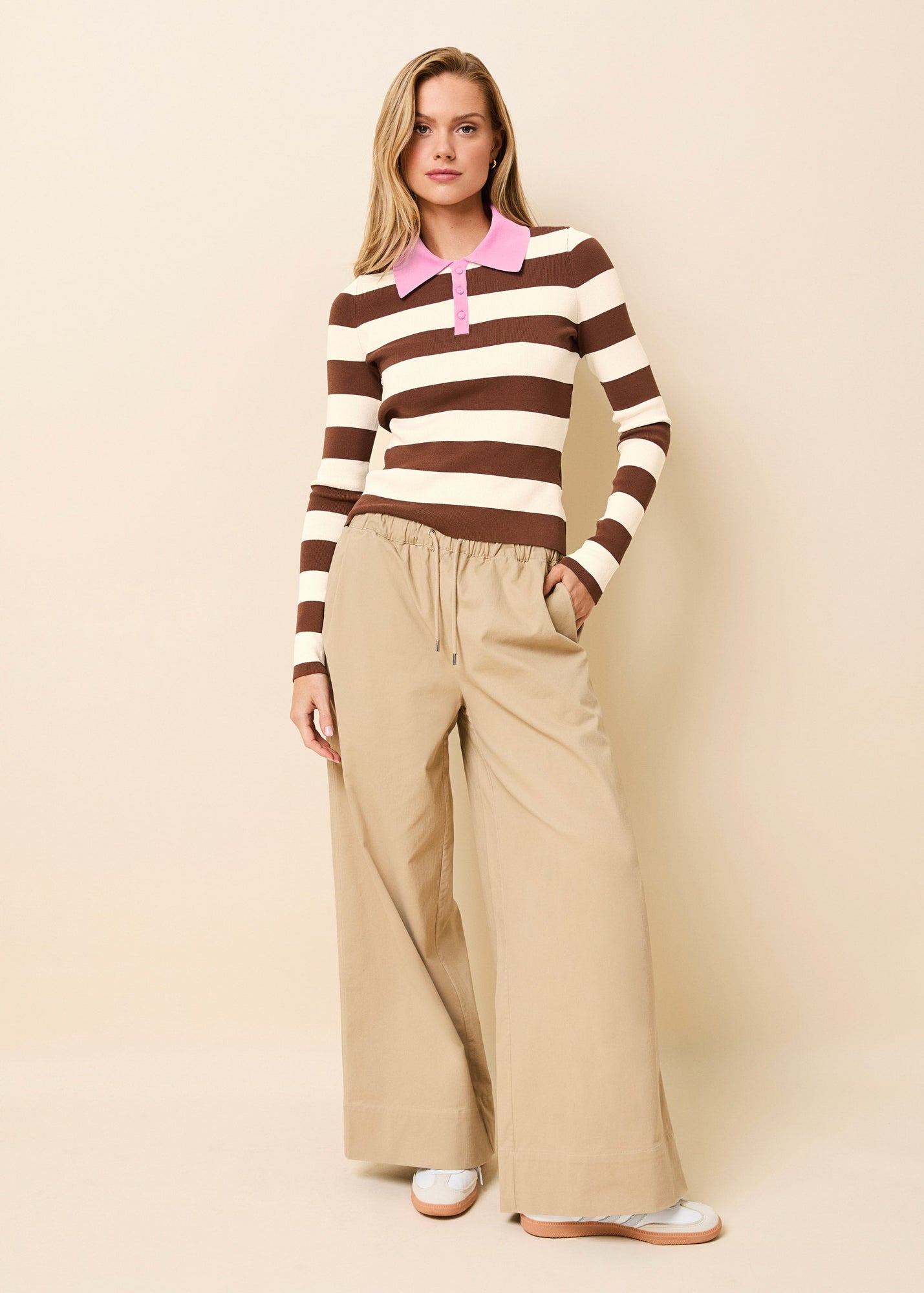 Flynn Pant Camel - Solid & Striped