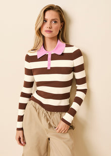 Debra Top Coconut / Bon Bon / Brule - Solid & Striped