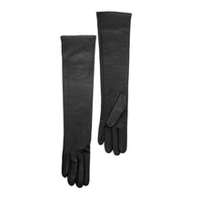 Womens | Made In Italy Elbow Length Leather Gloves | Black
