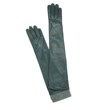 Womens | Made In Italy Elbow Length Leather Gloves | Grey