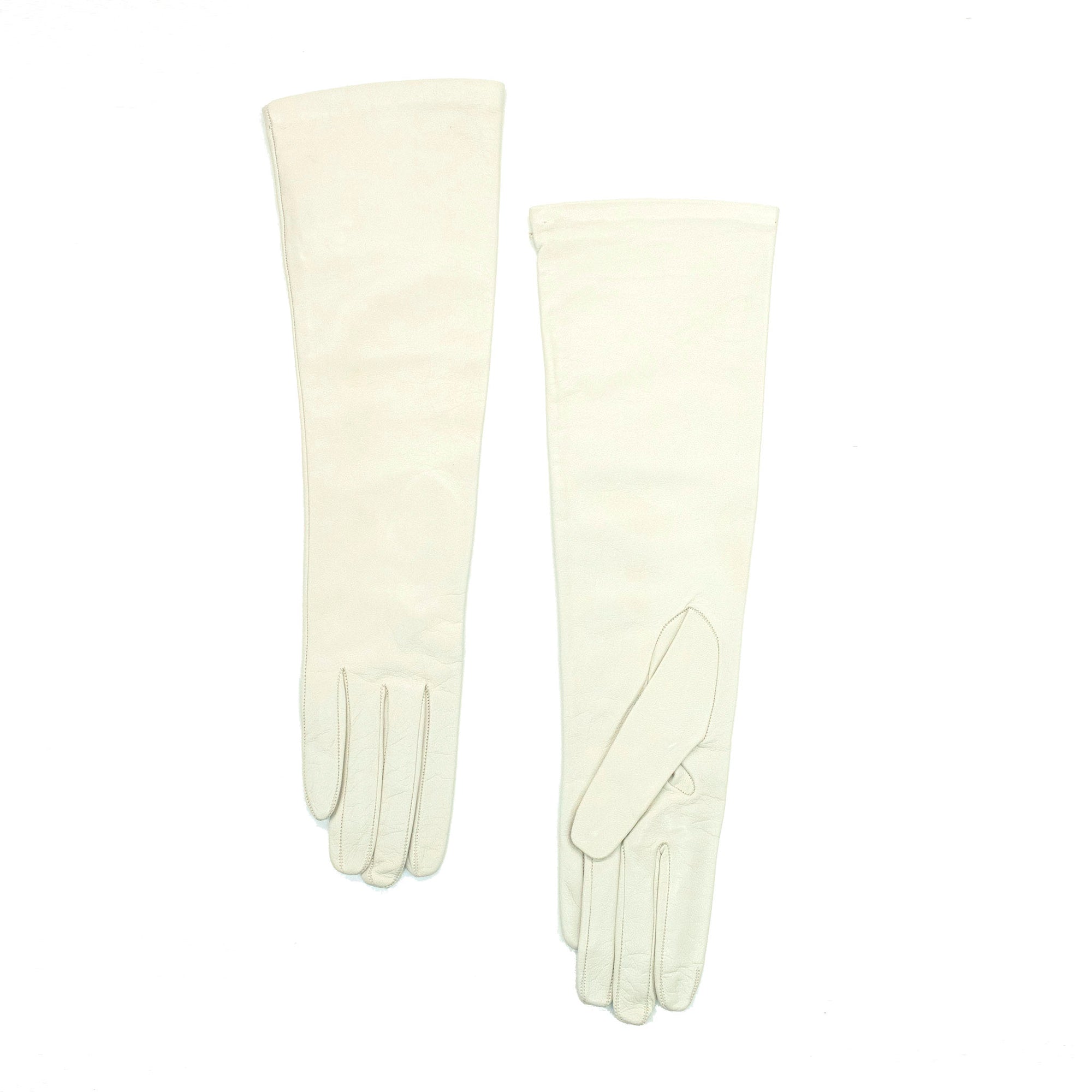 Womens | Made In Italy Long Leather Gloves | Bone
