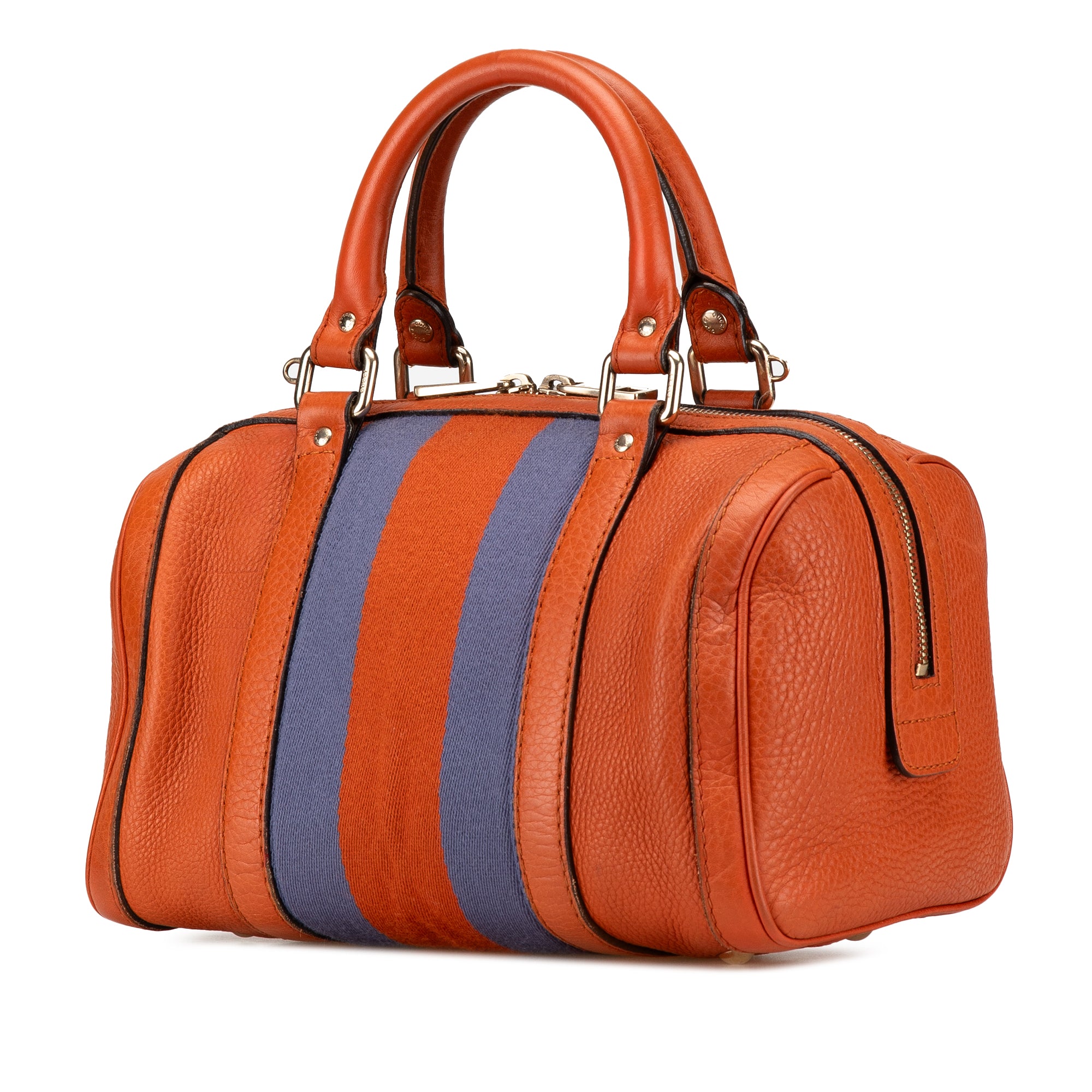 Gucci | Pre-Owned Small Leather Web Joy Boston Bag | Orange