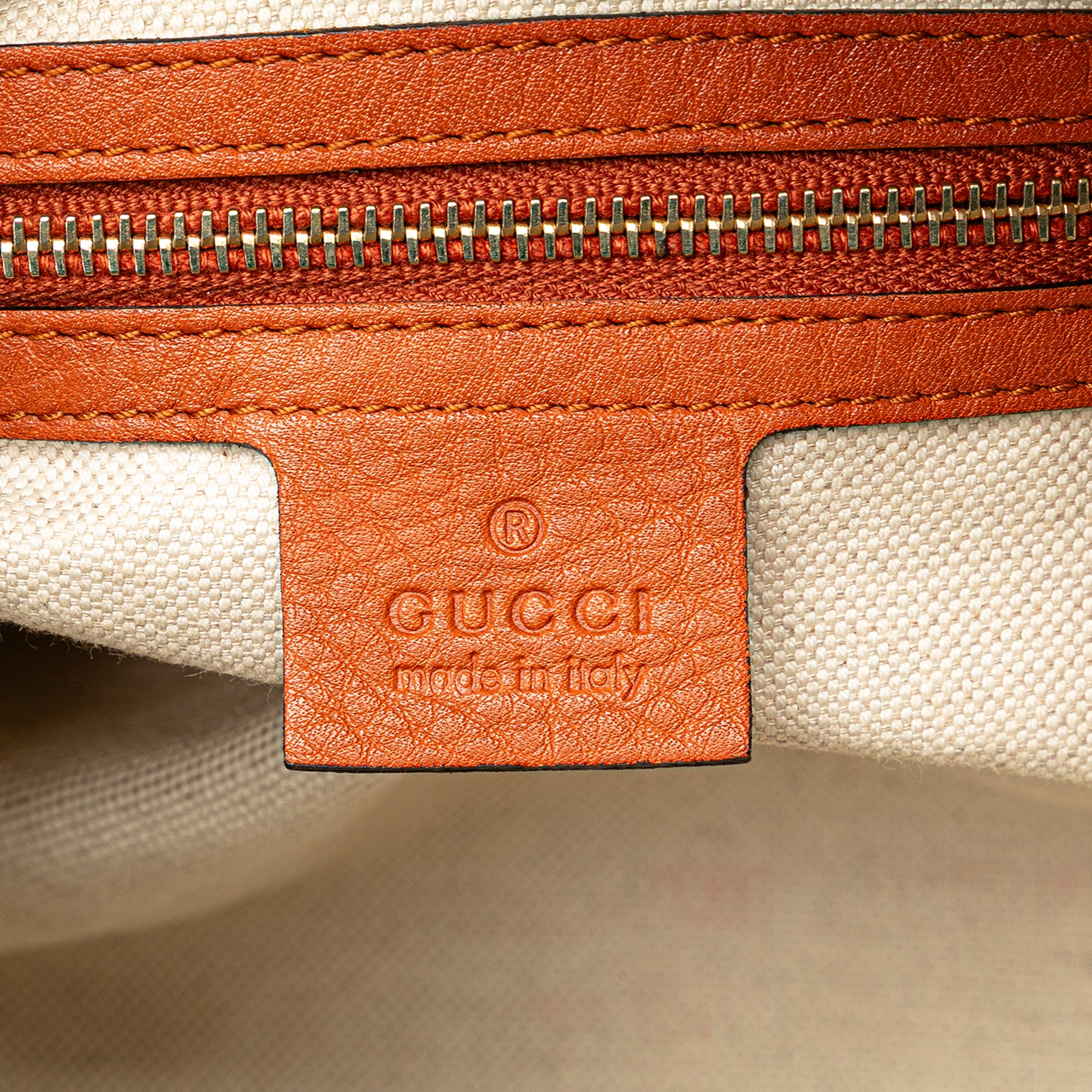 Gucci | Pre-Owned Small Leather Web Joy Boston Bag | Orange