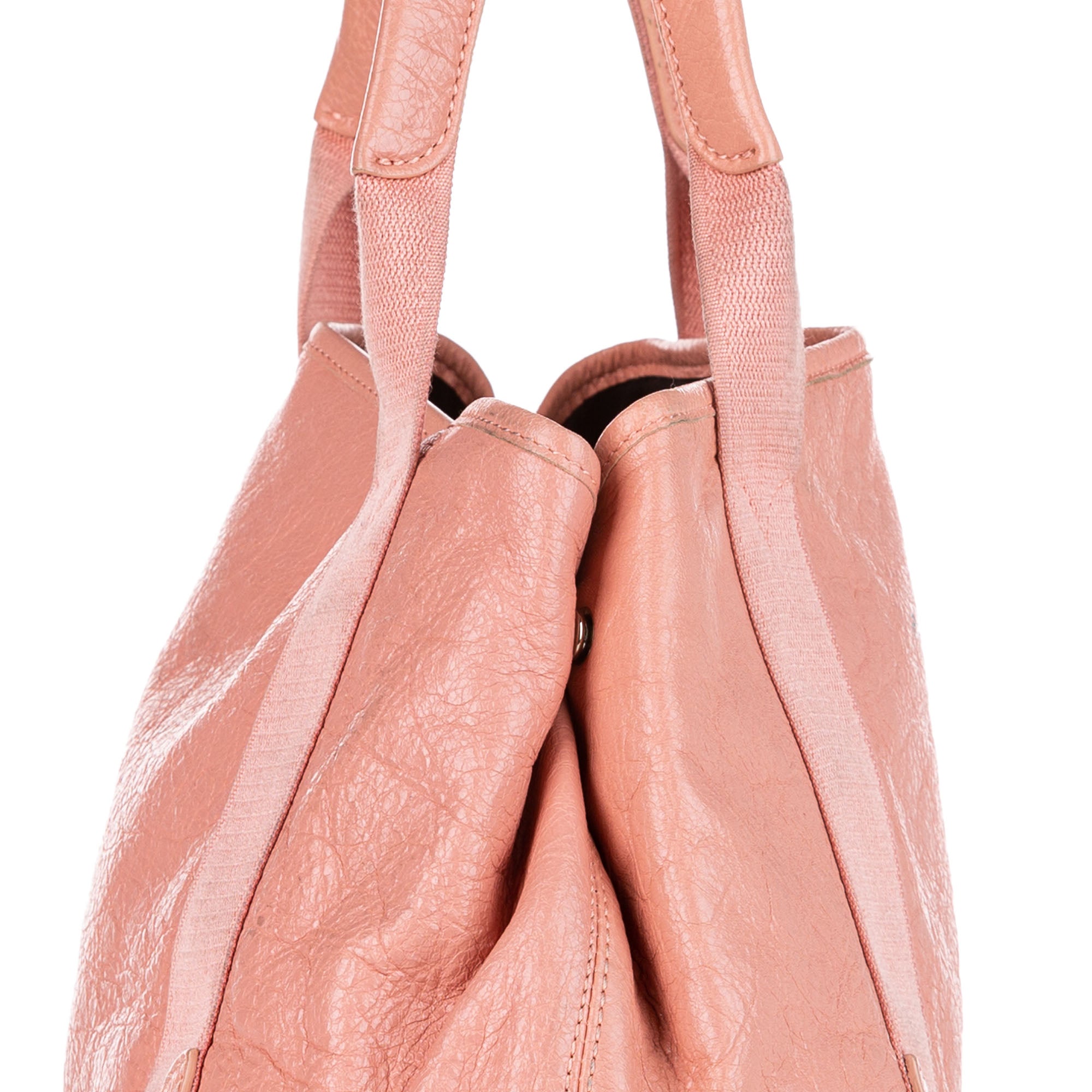 Balenciaga | Pre-Owned Navy Cabas S Leather Tote Bag | Pink/Light Pink