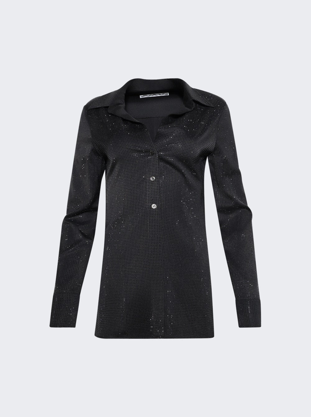 alexanderwang | Crystal Hotfix Slim Shirt Washed Charcoal