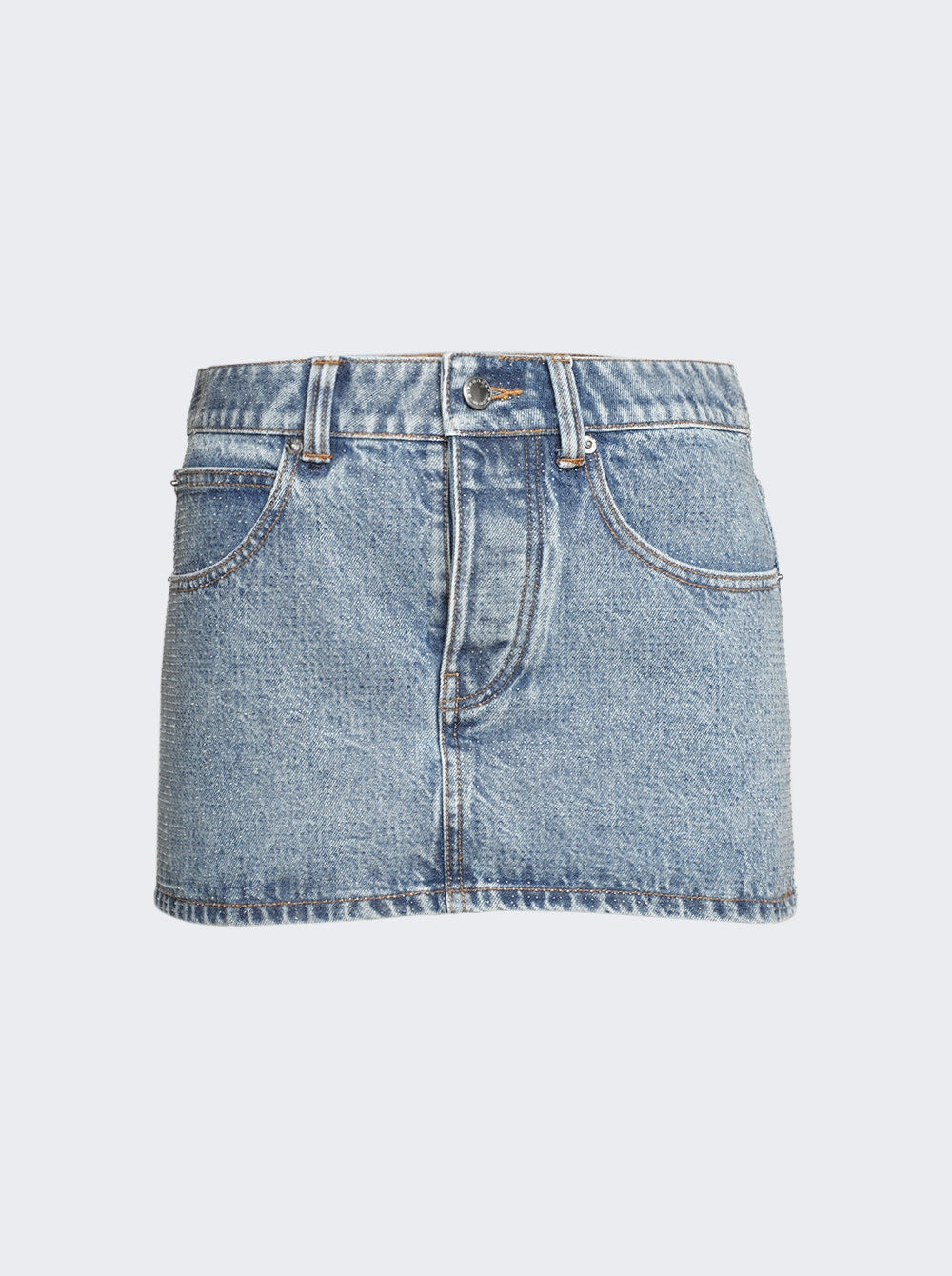 Women | alexanderwang | Hotfix Denim Skirt | Vintage Light Indigo
