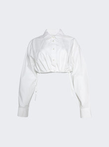 Women | alexanderwang | Cropped Drawstring Blouse | White