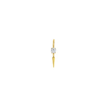 14k gold Single Diamond Drop Earrings in Cushion cut