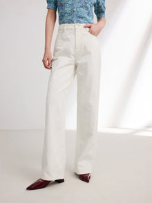 Straight-Leg Slim Jeans | White