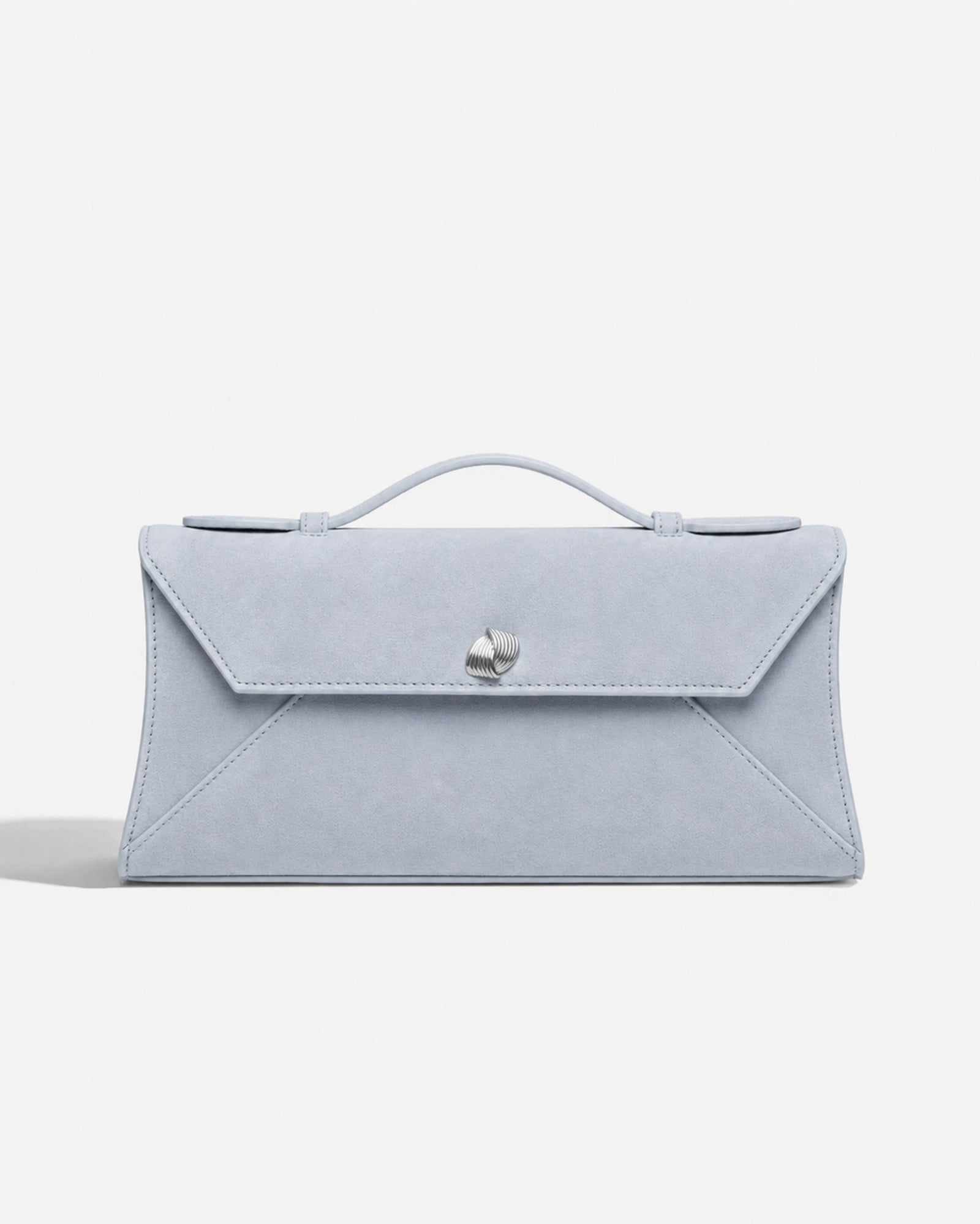 Cassandra Clutch | Light Blue Suede