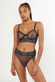 Bare Underwire Full Cup Longline Bra | Midnight