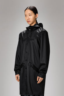 RAINS Long Jacket Black Grain Jacket