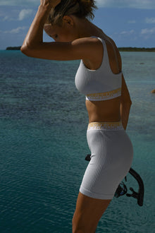 Brice Ribbed Bra | Azurro