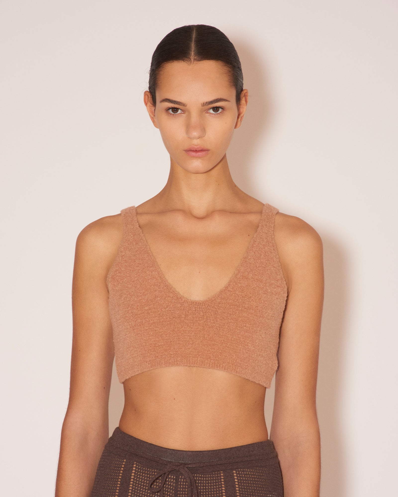 Zosia Compact Boucle Bralette | Peach