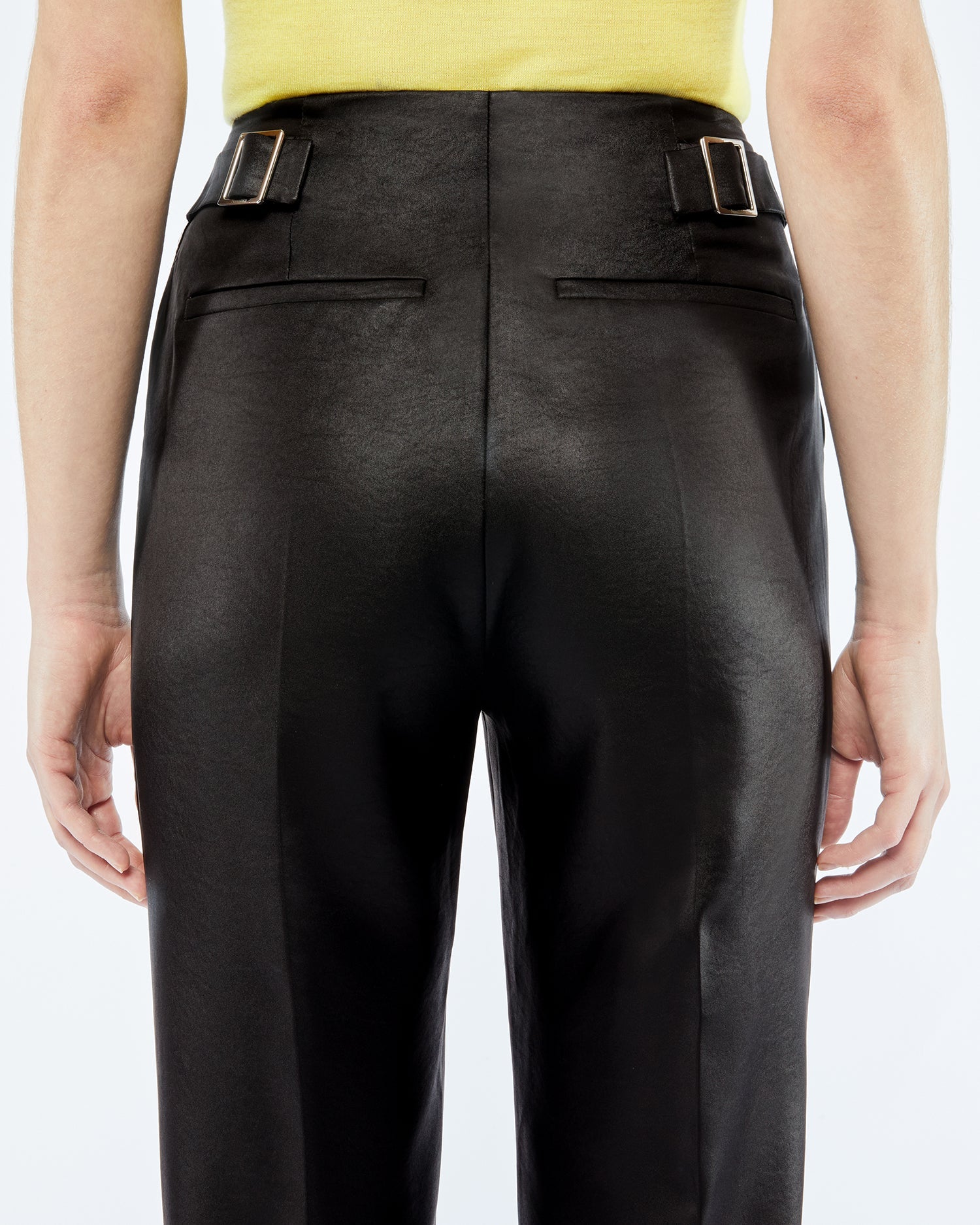 Maurie Tailored Satin Pants | Black