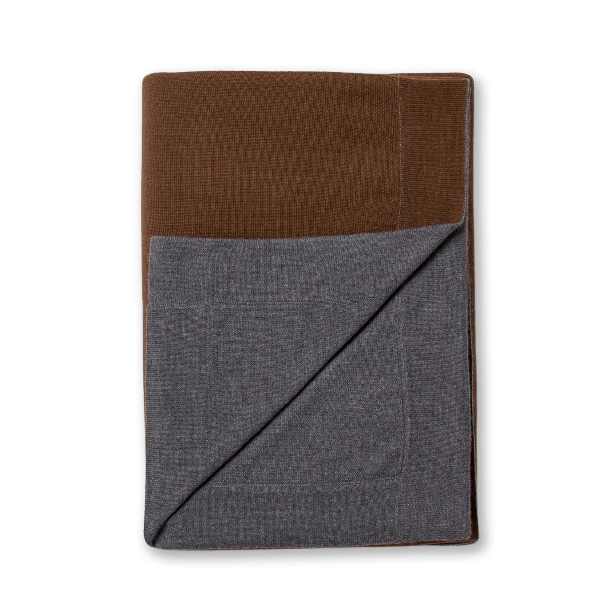 Tokyo Bed Blanket | Dark Grey / Cognac