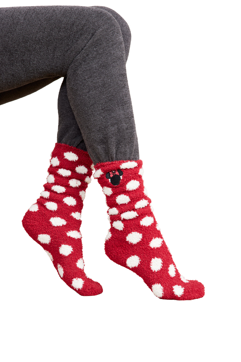Womens | CozyChic Classic Disney Minnie Mouse Sock Set - 2 Pack | Ruby Multi