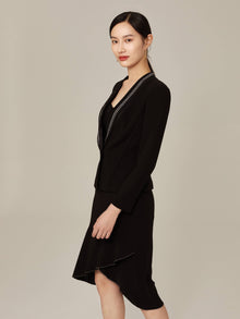 Triacetate Single-Button Blazer | Black