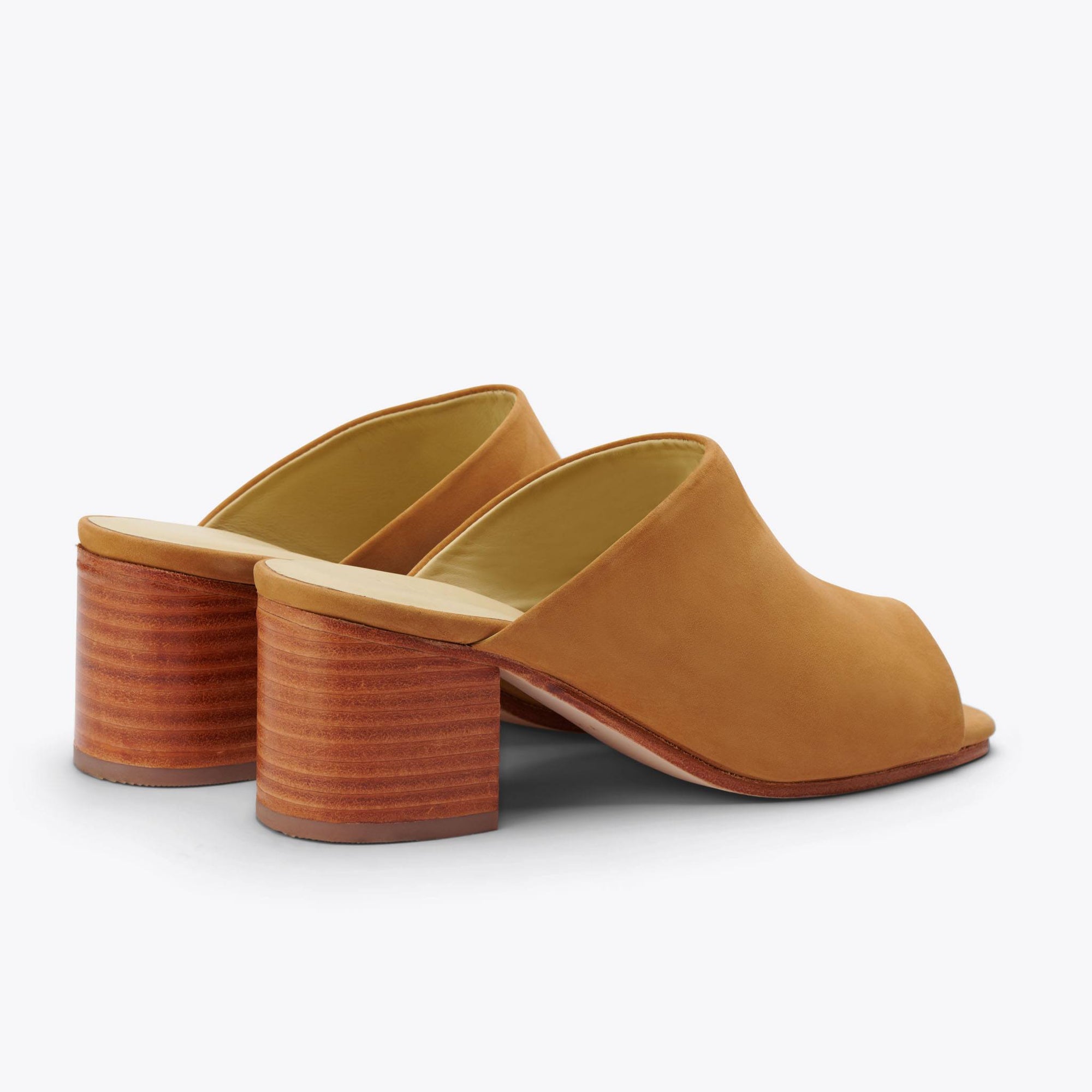 Paloma Open Toe Mule Sand Women's Leather Heel Nisolo