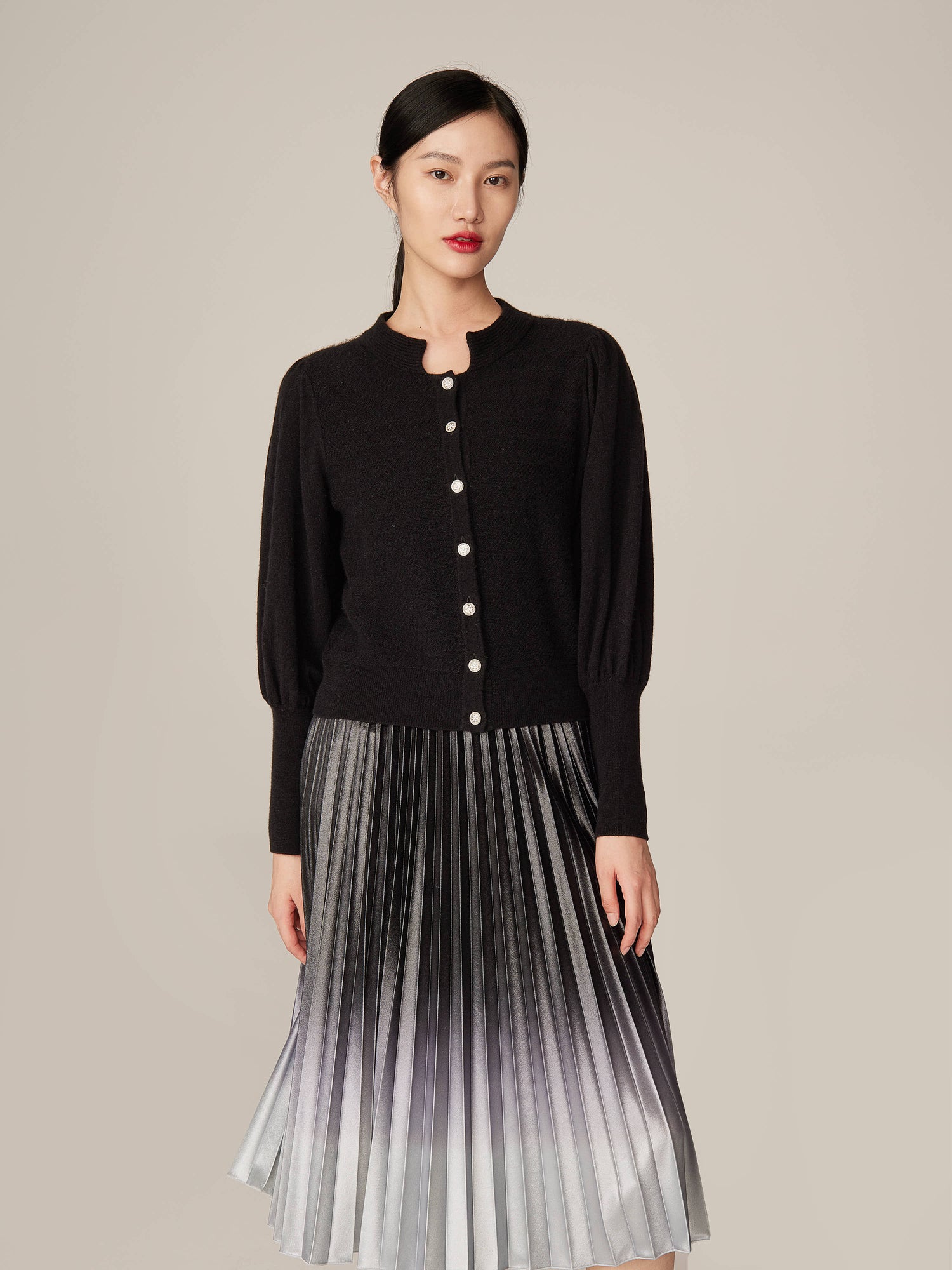 Airy-Light Cashmere Cardigan | Black