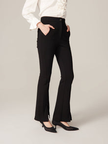 High-Waisted Bottom Cut Pant | Black