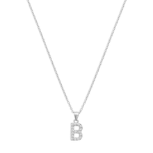 The Pave Single Block Initial Necklace | 18KT Gold Vermeil & Sterling Silver