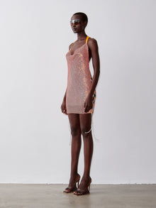 Rhinestoned Zeina Dress | Aperol Spritz