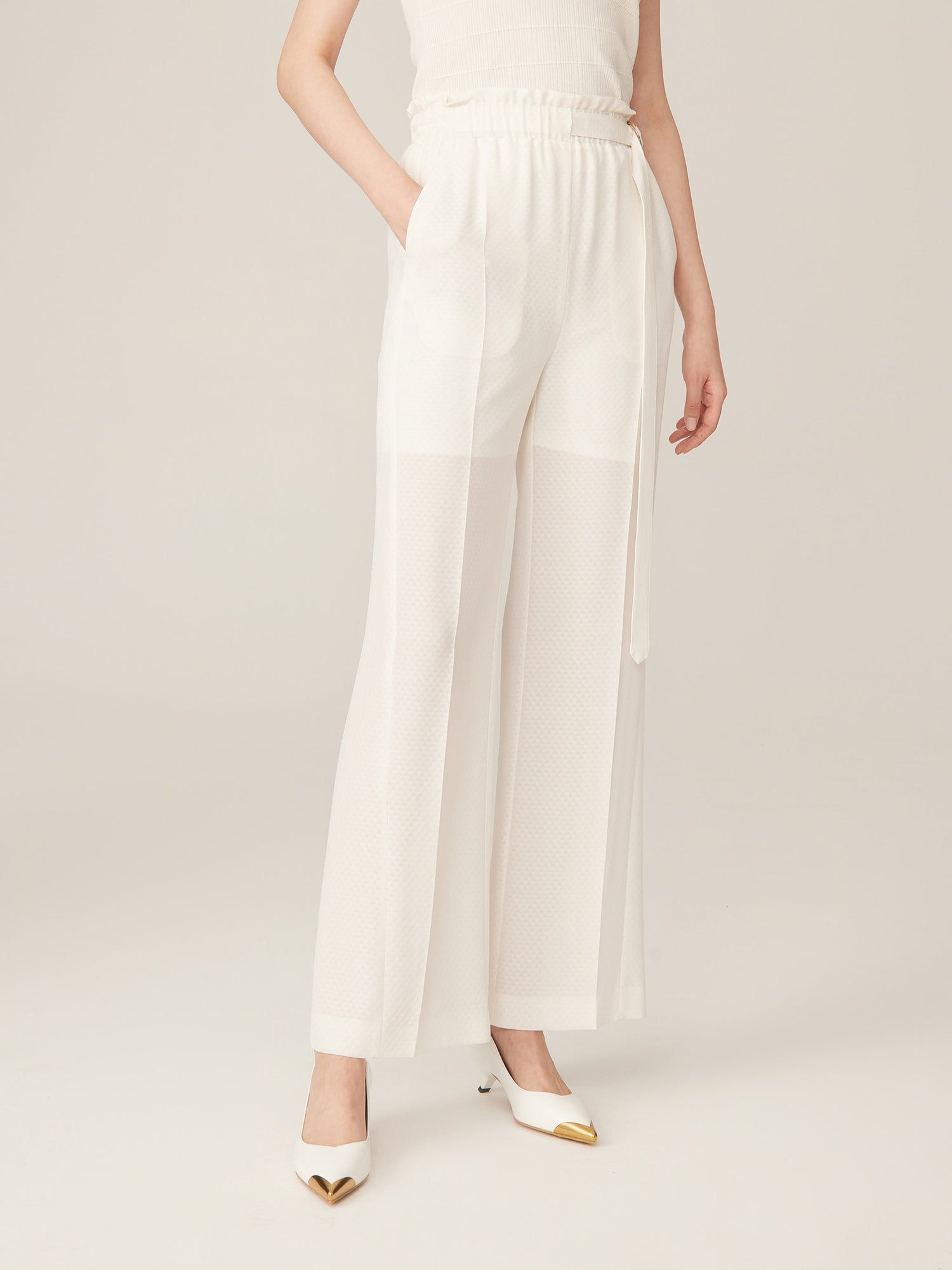 Wide Leg Pants | White