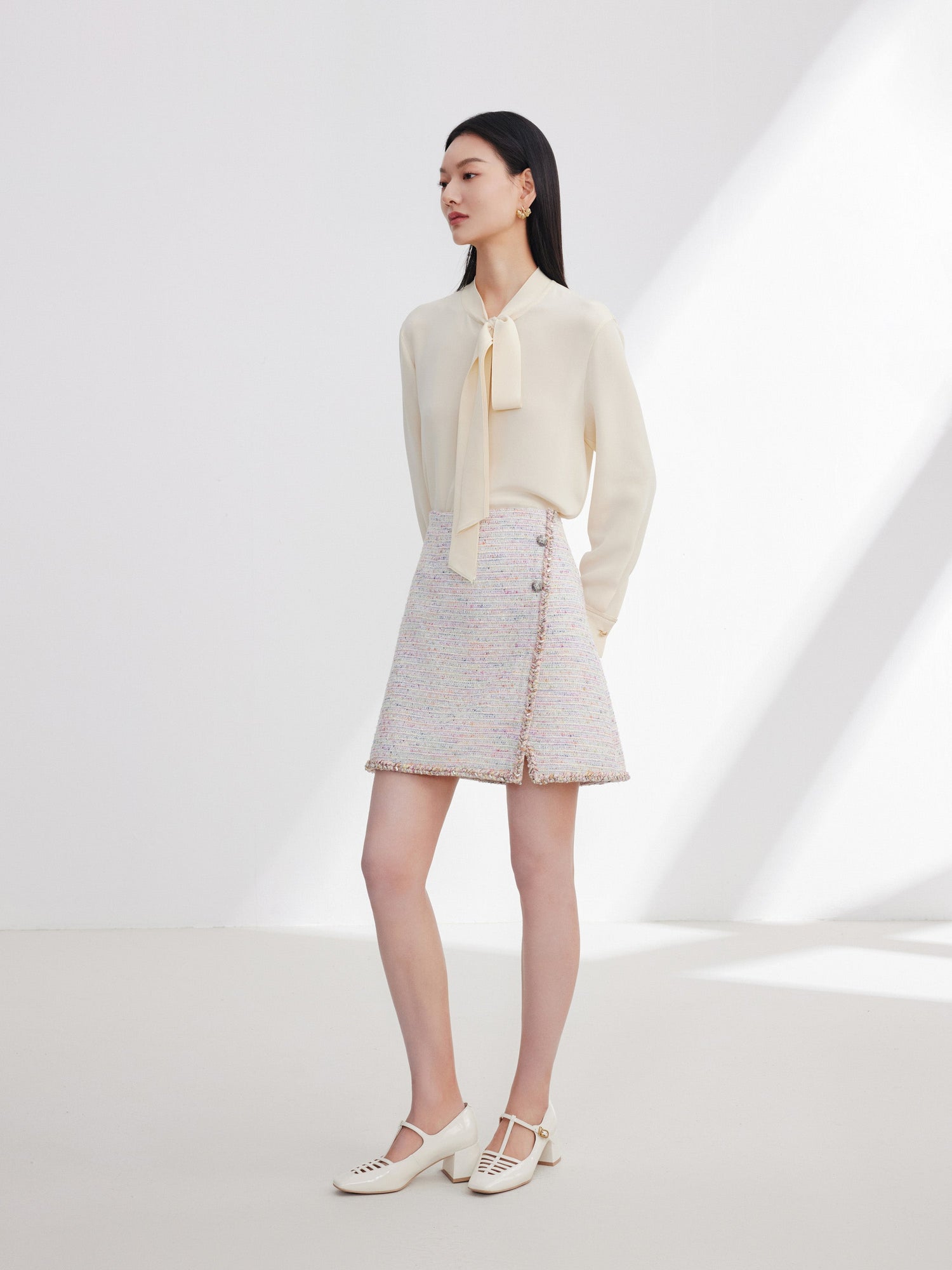 Tweed Mini Skirt | Pink