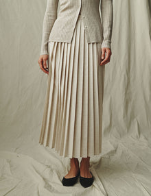 Womens | The Pleated Skirt | Sand