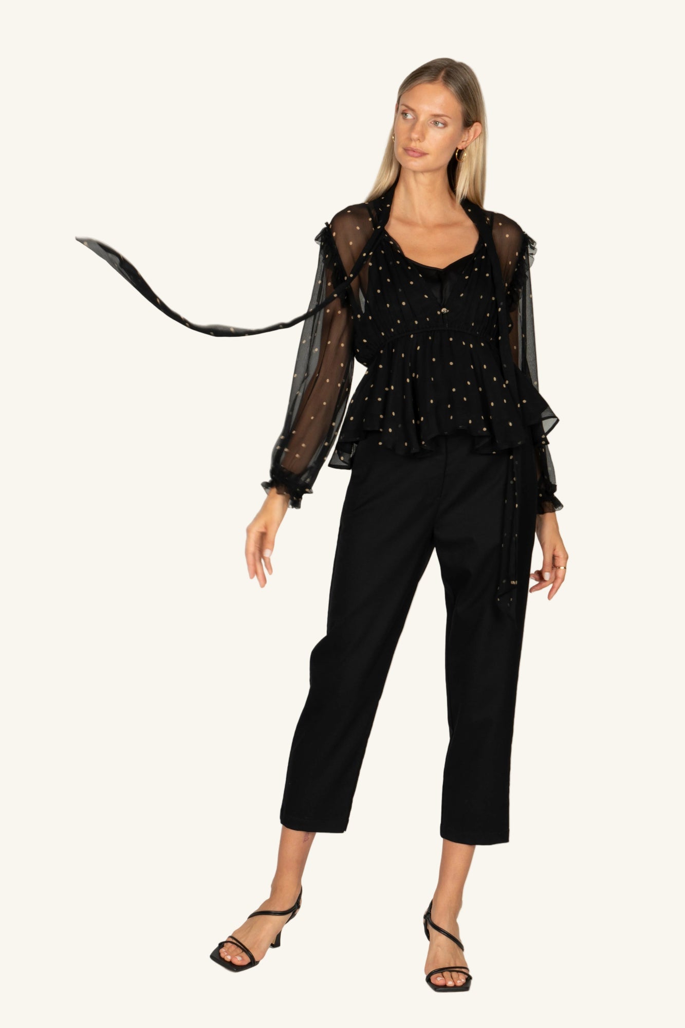 Avelina Blouse | Black Polka Dot