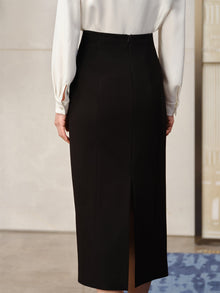 Triacetate Pencil Skirt | Black