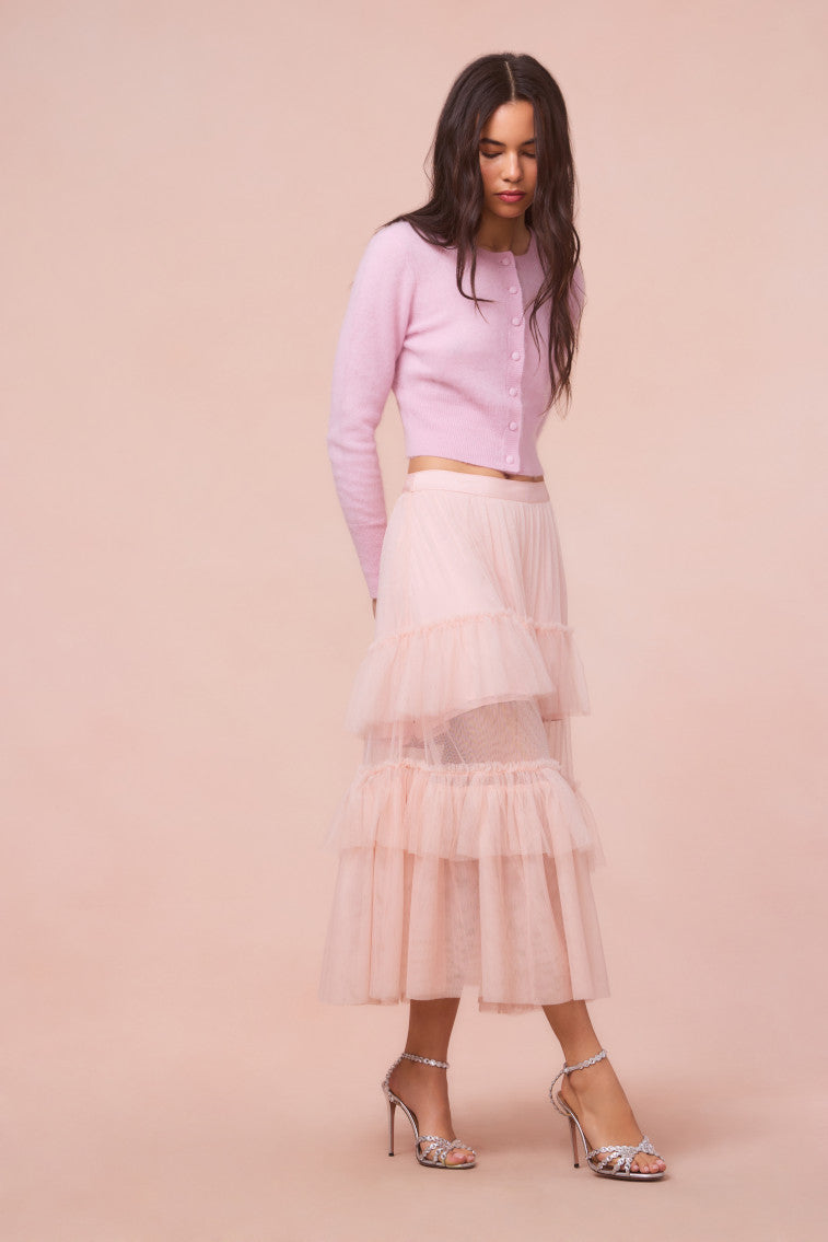 Parriott Tulle Maxi Skirt | Pale Blush