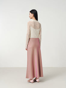 Satin A-Line Skirt | Pink