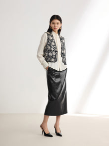 Floral Print Vest | Black
