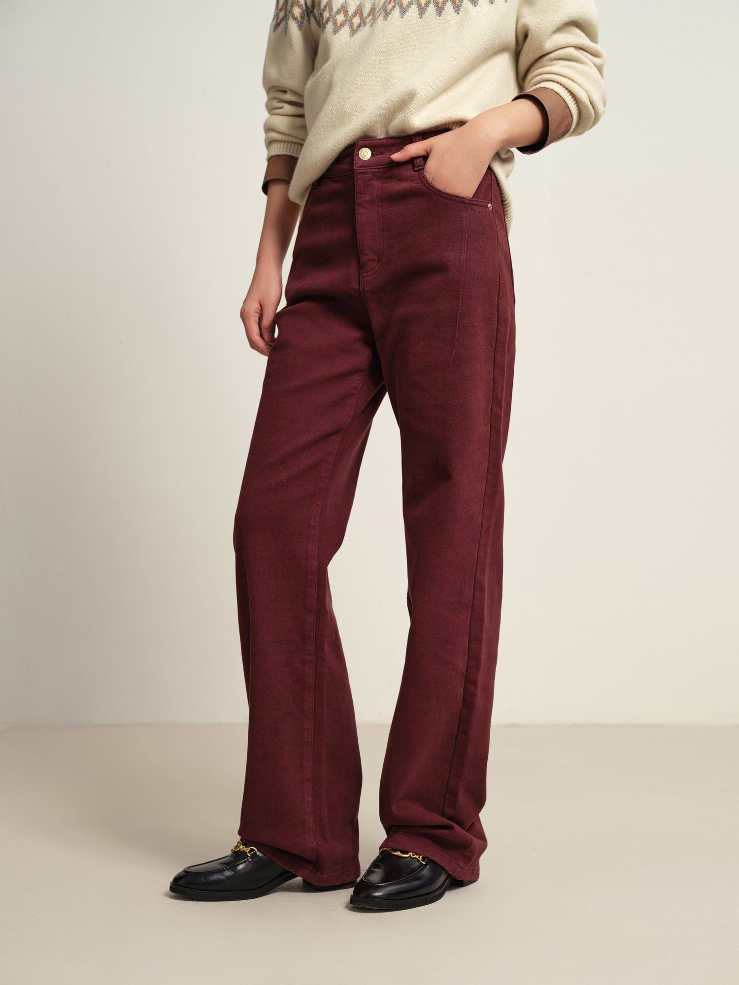 Slim Fit Pants | Burgundy