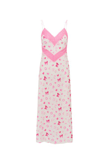Serita Bow & Kiss Print Maxi Dress | Rosey Dream