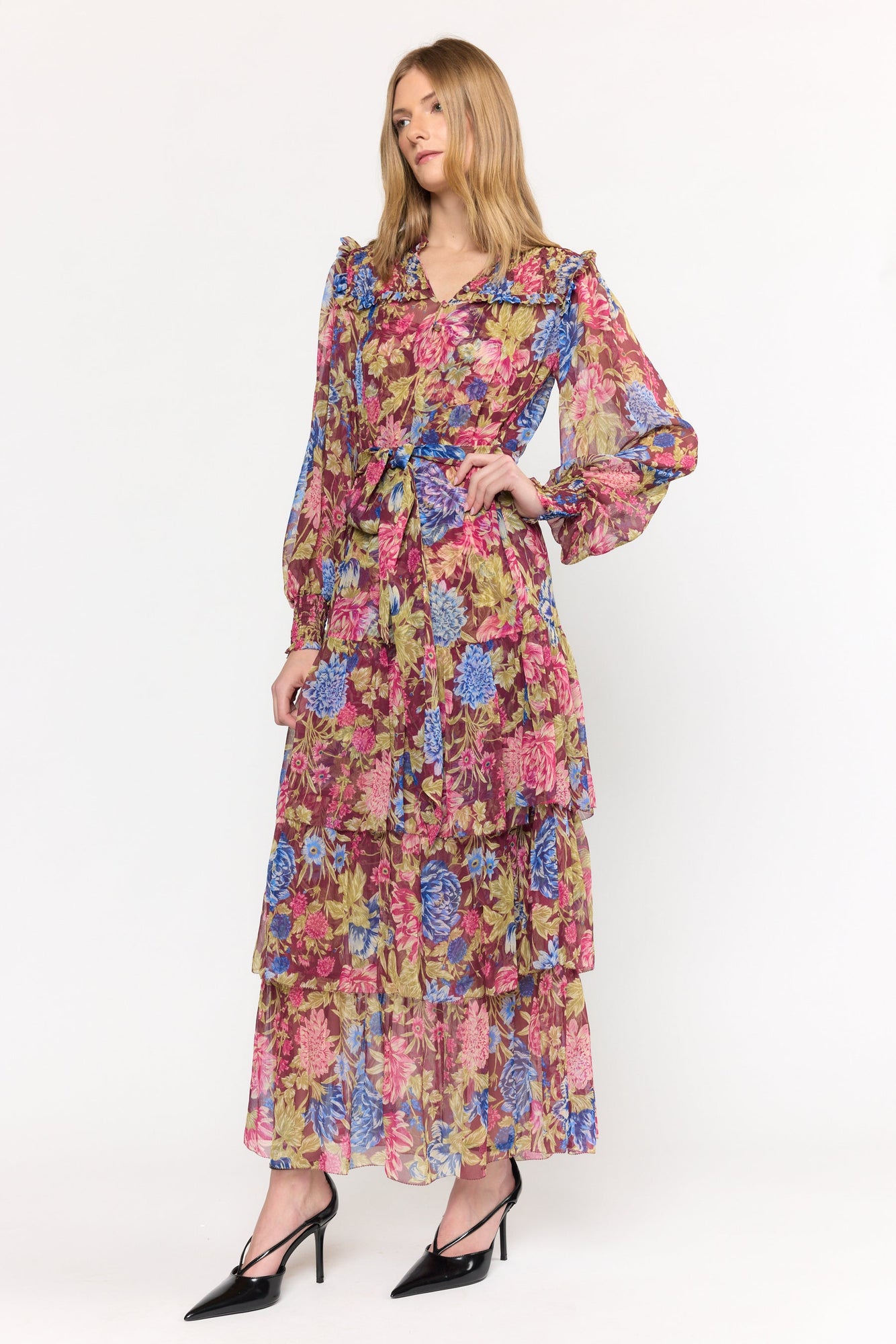 Ana Dress | Carmine Floral