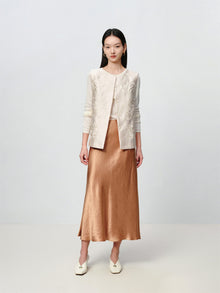 Phoenix Wears Peony Heavy Embroidered Vest Jacket | White