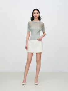 Acetate Rhinestone-Embellished Top | Green