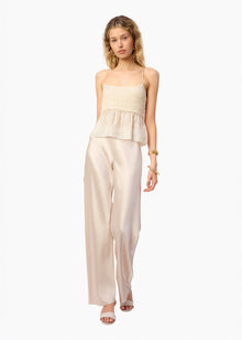 Alysin Metallic Silk Camisole | Cream