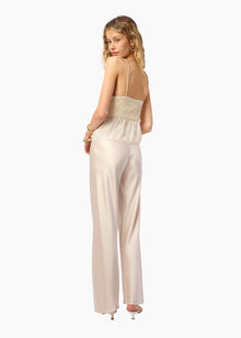 Alysin Metallic Silk Camisole | Cream