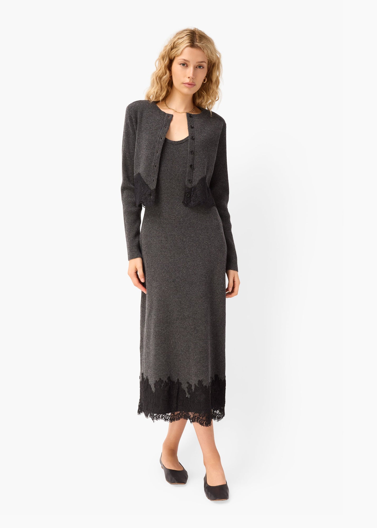 Una Knit Midi Dress | Carbon