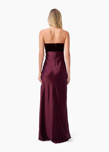 Lavinia Strapless Gown | Cranberry