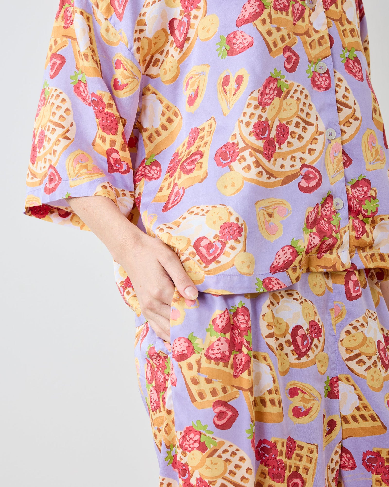 Waffles In Bed - Eco Satin Wildest Dream Set - Lavender - Printfresh